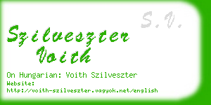 szilveszter voith business card